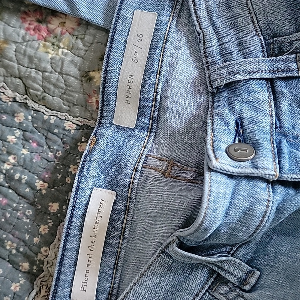Pilcro and the Letterpress Blue Jeans Floral Embroidery  Hyphen 26 Anthropologie - Picture 6 of 7